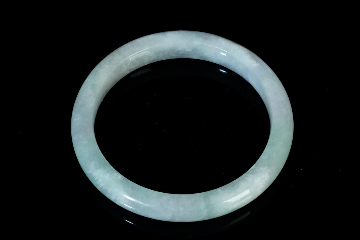 上海都达杂项专场三十一【全场包邮】  天然冰糯种绿花翡翠手镯89-48