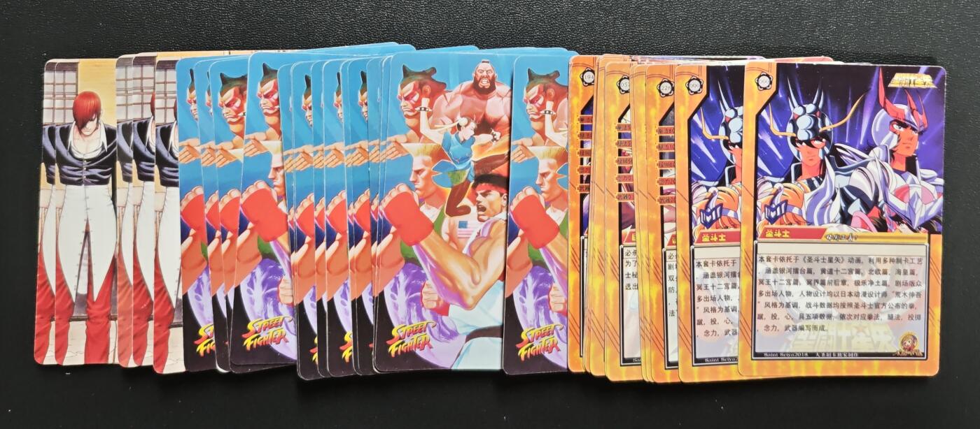 天玑星卡拍第172期《2.23周一截拍》持续收拍收评中 满赠卡需备注 大圣卡通 拳皇 街霸 圣斗士星矢 小卡 粗闪 四十四张 自制卡