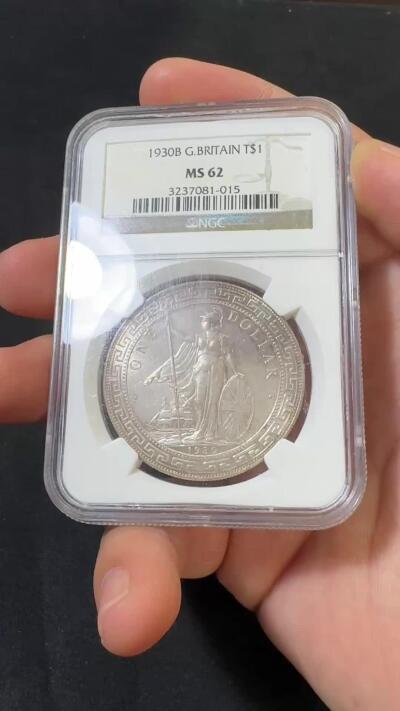 “福币呈祥”新年甄品场（直播拍卖）甄臻铺-世界币章拍卖（第50期），送拍享返佣金等优惠多多 NGC MS62 1930B站洋 老盒严评 更高分仅仅只有542枚 盒有磨损 但不影响币