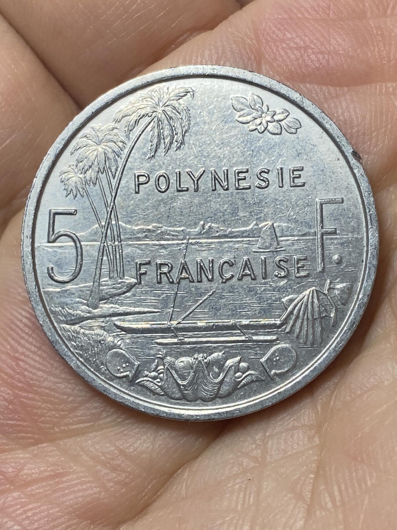 2026年第二十五场(总第一百九十四场）外国好品散币场(免佣金) 法属波利尼西亚🇵🇫1982年5法郎(第二版，Dolphin–海豚标)