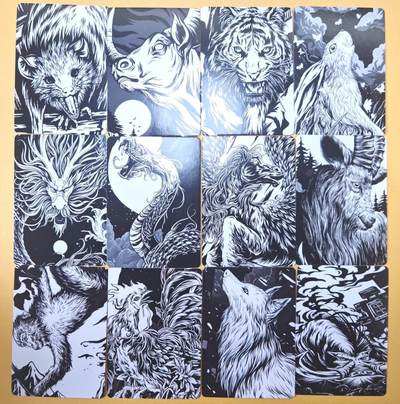 趣卡卡拍No.26期（新年场，马年大吉）（无佣金免手续费，分享成交有奖） - 【线稿】星宿文创 十二生肖线稿普卡1套12张