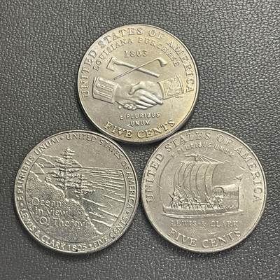 回流0301 - 美国2004–2005年发行的西行之旅系列杰斐逊镍币3枚