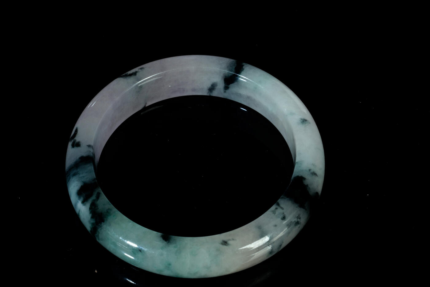 上海都达杂项专场三十一【全场包邮】  天然冰种飘花翡翠手镯89-41