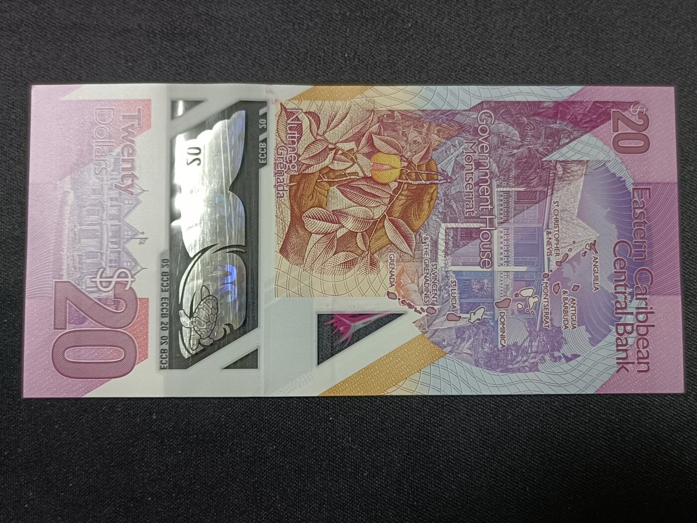 【游宝拍卖】丙午蛇马年第1期 东加勒比-20元【2019版 全新UNC-】