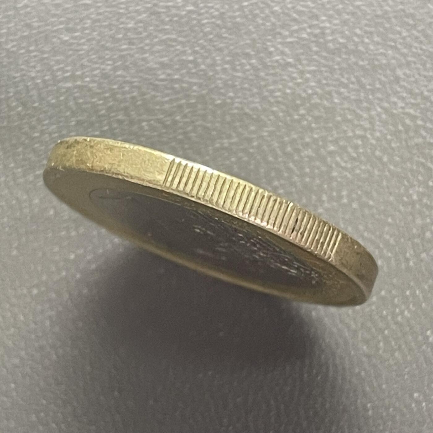 回流0301 法国1999年1欧元双金属币 生命树