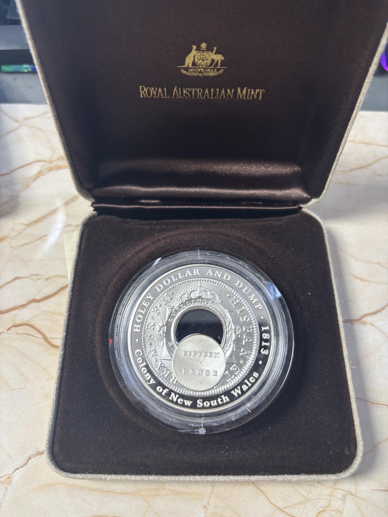 第191期拍卖 澳大利亚2003年历史货币系列子母币仿古镂空银币，999银，发行14203枚