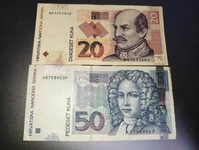 春节钱币瓷器清货捡漏拍场 - 克罗地亚20和50库纳 年份分别为2012和2002 品相如图