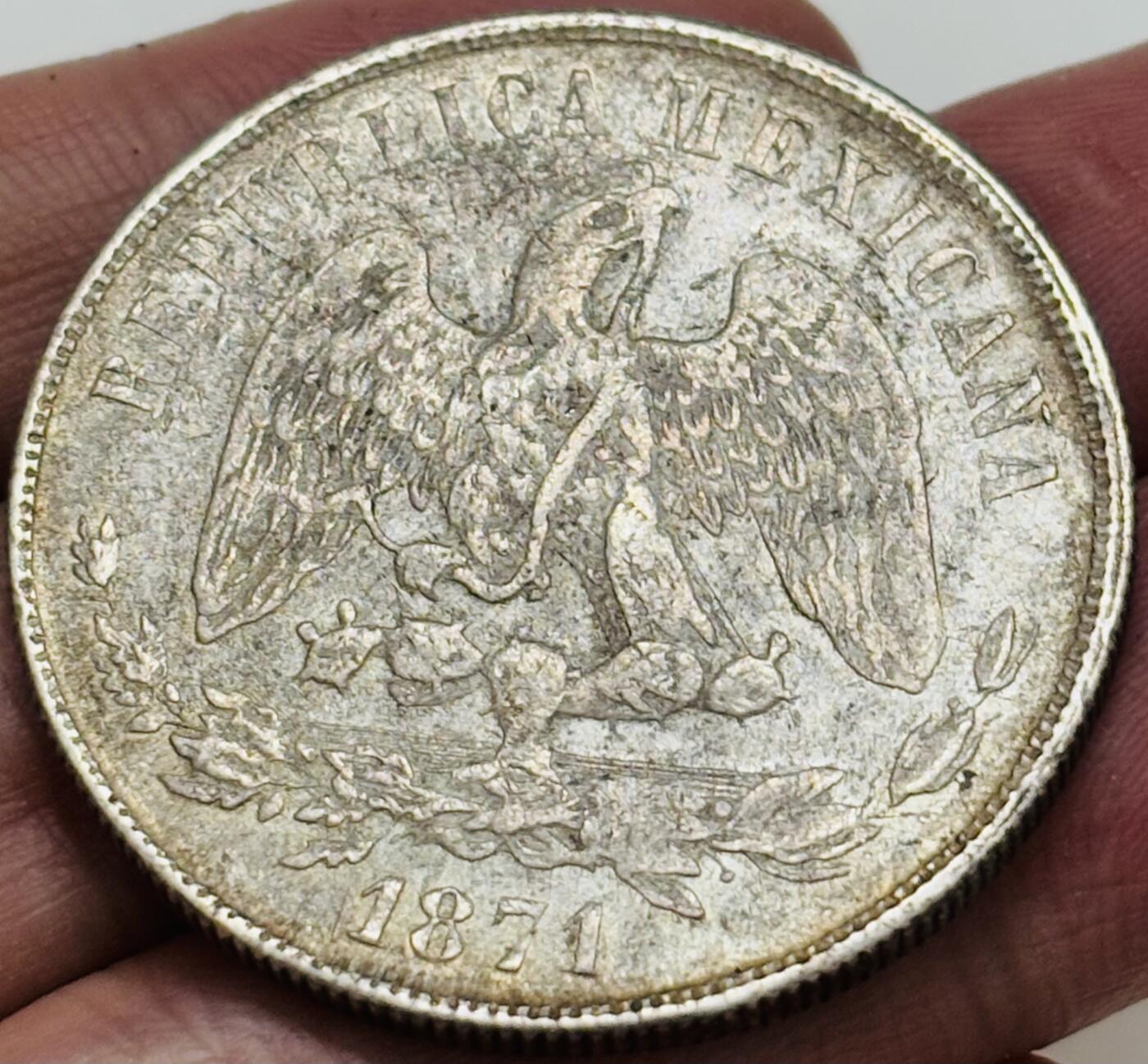 【金马踏春，泉马奔腾】2026 年新年贺岁场，（定于年初五接财神截拍）祝各位老板马到成功，马上有钱，愿岁岁平安喜乐顺遂 少见 1871 年墨西哥天平鹰洋 1 比索银元，包浆美品