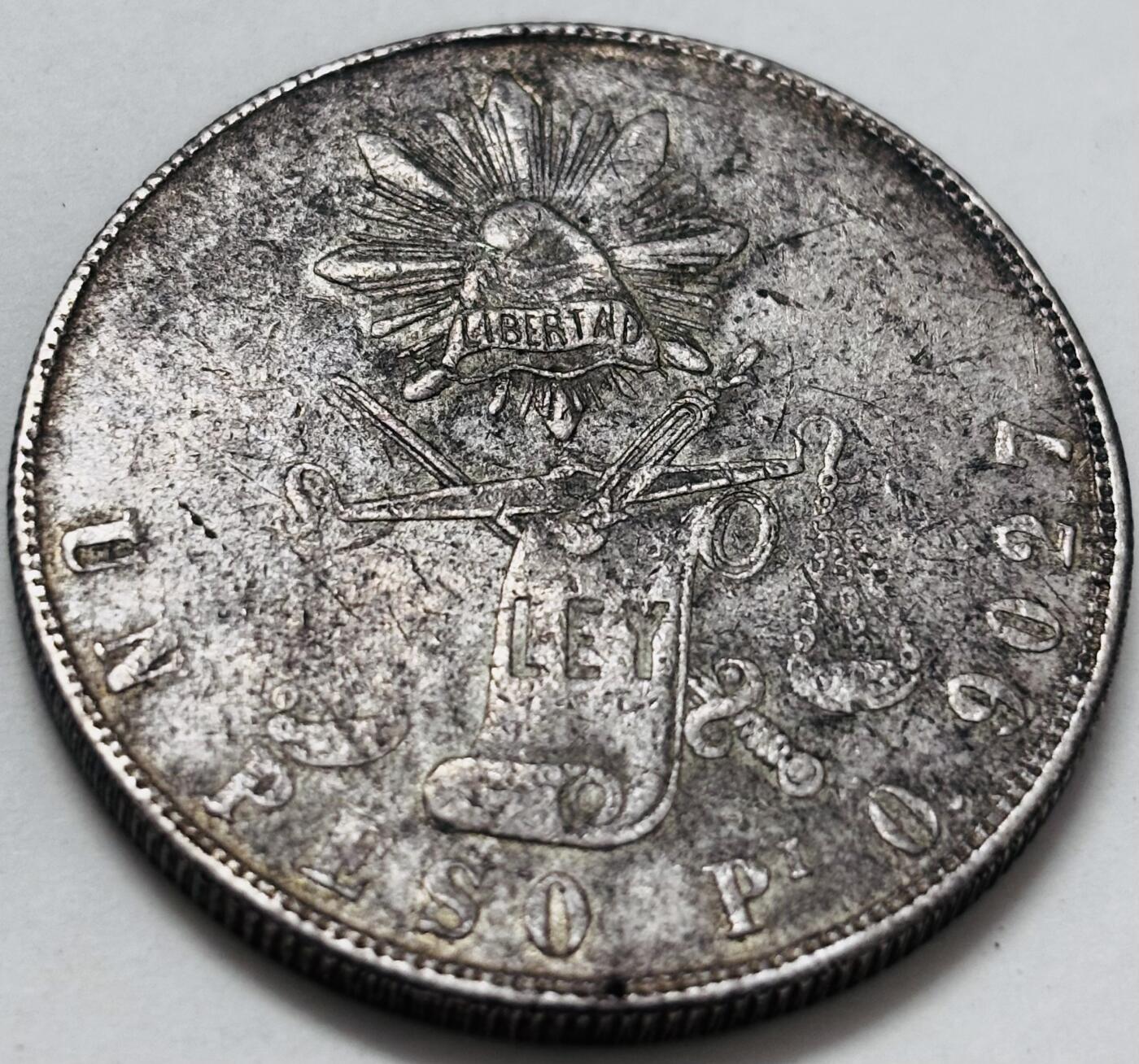 【金马踏春，泉马奔腾】2026 年新年贺岁场，（定于年初五接财神截拍）祝各位老板马到成功，马上有钱，愿岁岁平安喜乐顺遂 少见 1871 年墨西哥天平鹰洋 1 比索银元，包浆美品