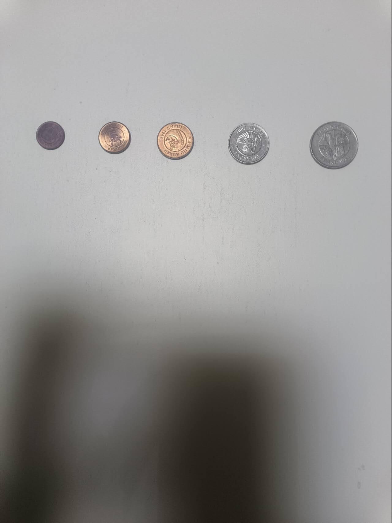 【20260215】非全新纸币和硬币第335场 冰岛5枚硬币小全套