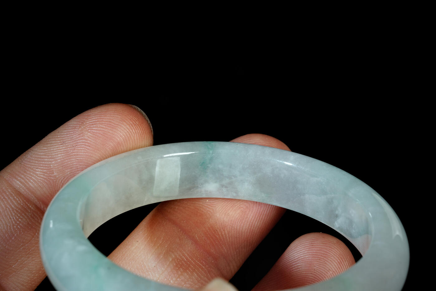 上海都达杂项专场三十一【全场包邮】  天然 冰种飘花翡翠手镯89-47