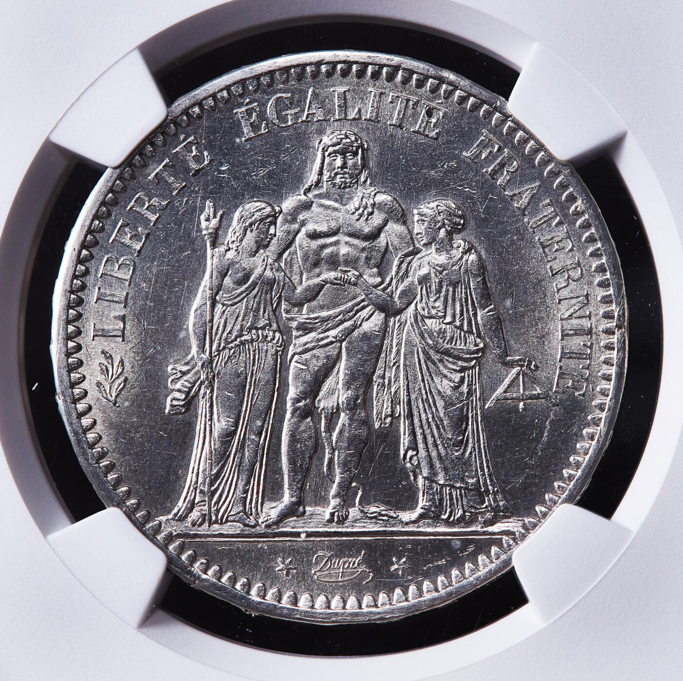 【俄甄集藏】马年新春第一拍 2026年(048)02-25星期三 晚 19:30 全场包邮 法国第二共和国1848年A版大力神5法郎大银币，NGC MS61，转光品相，第二共和国大力神好品稀少