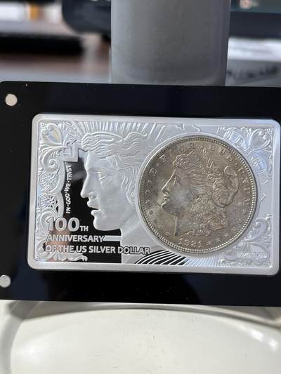 第191期拍卖 - 美国2021年摩根发行组合型纪念银币，999银，26.7克+2盎司，发行1921套