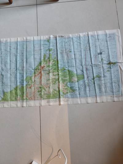 老王徽章第182期 - 美国二战陆军航空兵逃生图 东南亚战区 两面分别为菲律宾棉兰老岛和马来西亚北婆罗洲 尺寸约100×60cm 少见地区