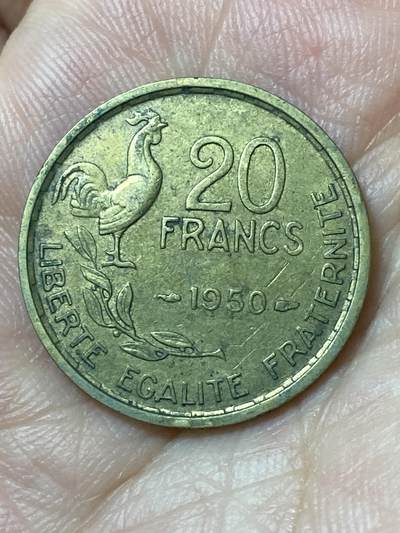 2026年第二十五场(总第一百九十四场）外国好品散币场(免佣金) - 法兰西第四共和国1950年20法郎(头像后单排字，4羽版)