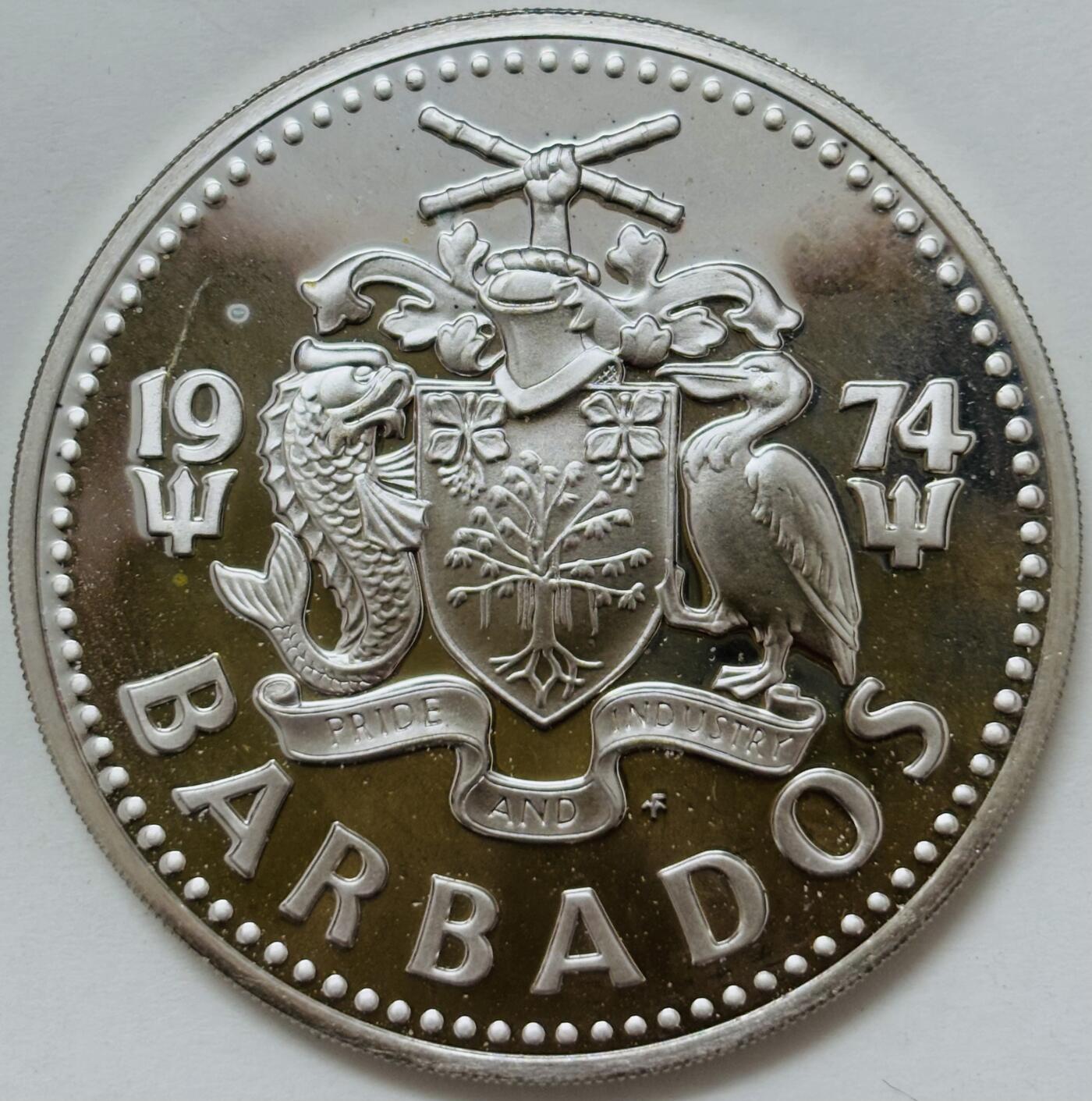 【金马踏春，泉马奔腾】2026 年新年贺岁场，（定于年初五接财神截拍）祝各位老板马到成功，马上有钱，愿岁岁平安喜乐顺遂 全新 1974 年巴巴多斯 5 元精制银币，31.1 克 800 银