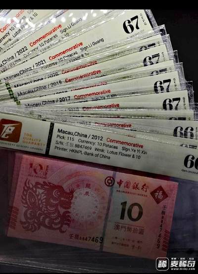 澳门2012-2023年中国银行10澳门元生肖纪念钞套--TQG66/67：跨越12年收藏艰难、12枚中10枚为TQG67分顶级品相 - 澳门2012-2023年中国银行10澳门元生肖纪念钞套--TQG66/67：跨越12年收藏艰难、12枚中10枚为TQG67分顶级品相