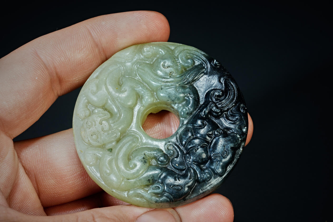 上海都达杂项专场三十一【全场包邮】  古玉螭龙玉璧89-79