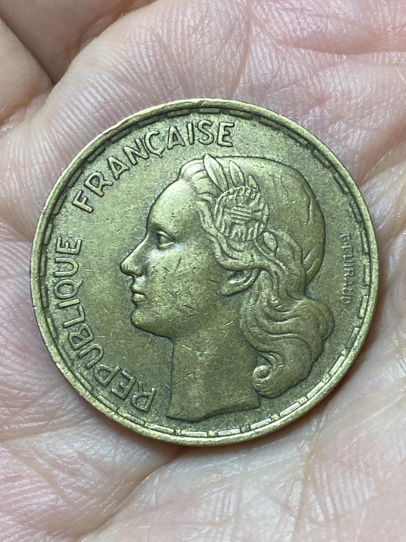 2026年第二十五场(总第一百九十四场）外国好品散币场(免佣金) 少见年份–法兰西第四共和国1954年50法郎(B标，博蒙莱罗热造，关门年发行量少)