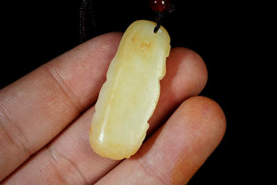 上海都达杂项专场三十一【全场包邮】  - 天然和田玉精雕《幸福如意》挂件 89-100