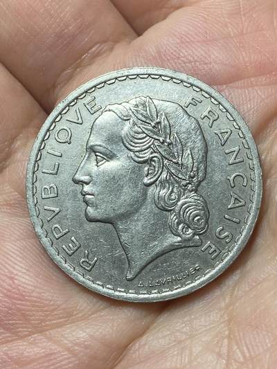 2026年第二十五场(总第一百九十四场）外国好品散币场(免佣金) - 法兰西第三共和国1935年5法郎(纯镍材质版)