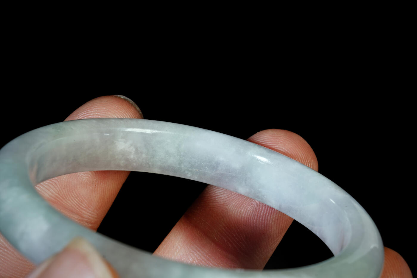 上海都达杂项专场三十一【全场包邮】  天然冰糯种绿花翡翠手镯89-48