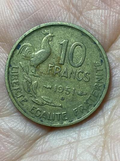 2026年第二十五场(总第一百九十四场）外国好品散币场(免佣金) - 法兰西第四共和国1951年10法郎(B标，博蒙莱罗热造)
