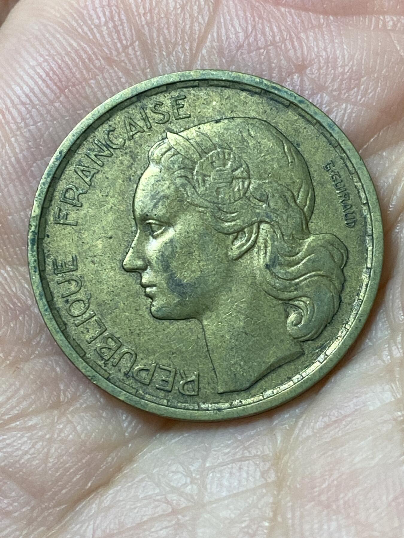 2026年第二十五场(总第一百九十四场）外国好品散币场(免佣金) 法兰西第四共和国1950年20法郎(头像后单排字，4羽版)