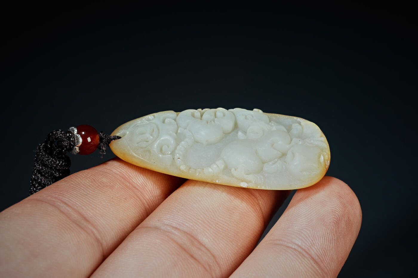 上海都达杂项专场三十一【全场包邮】  天然和田玉精雕《鼠你有钱》挂件89-97