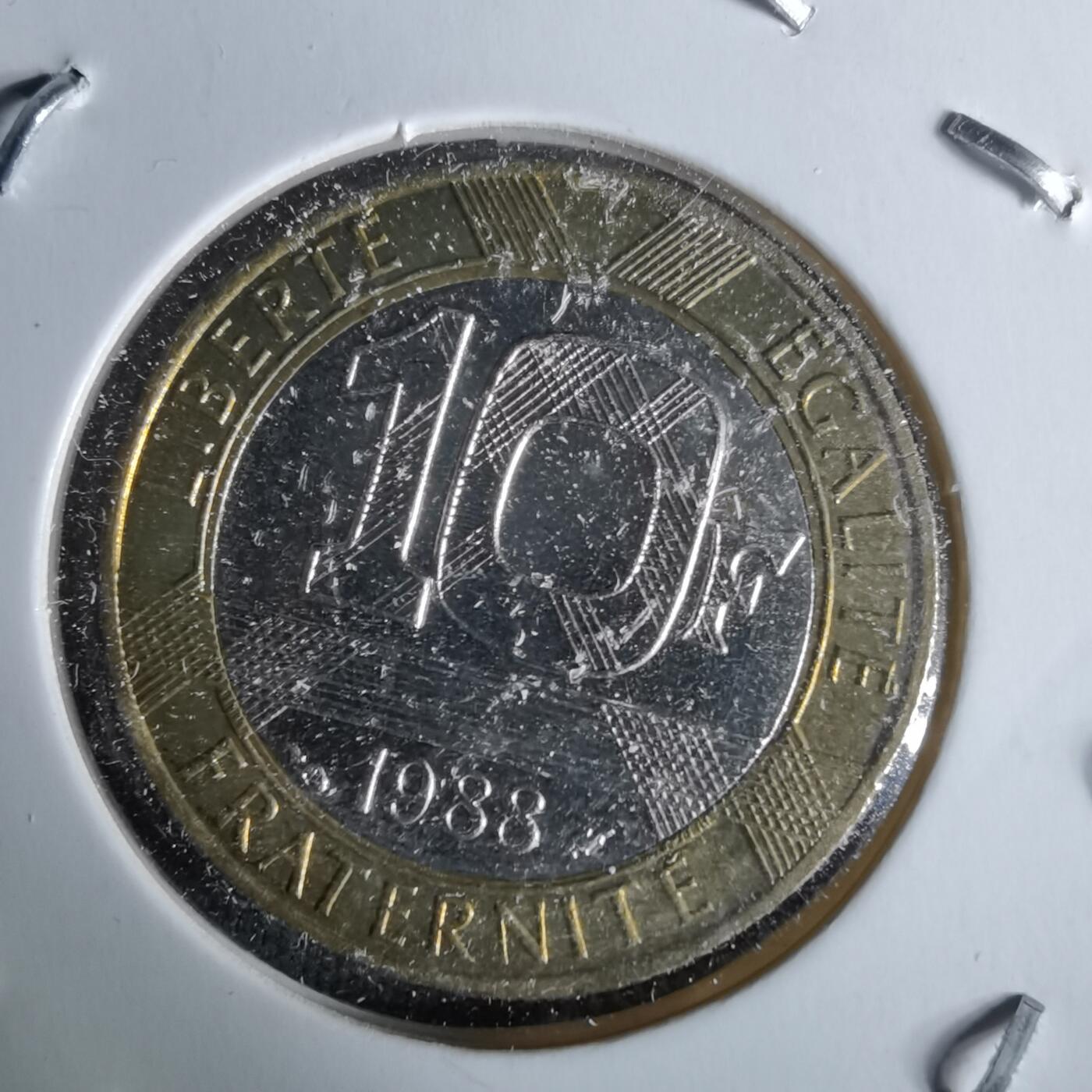 沼泽如烟--第993场 法国1988年10法郎