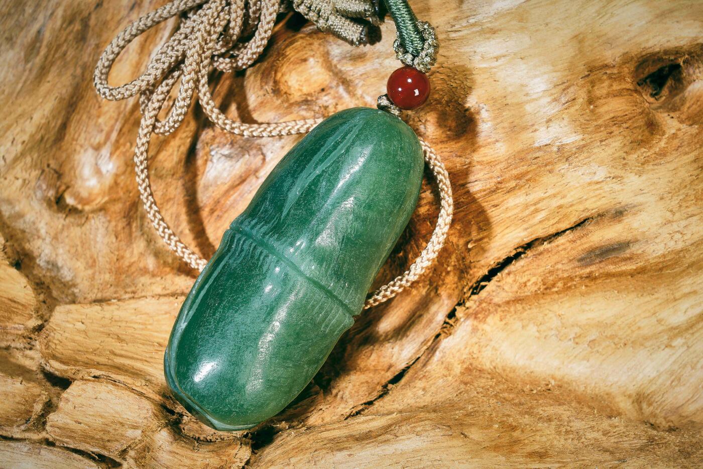 上海都达杂项专场三十一【全场包邮】  和田玉青玉精雕《节节高》挂件 附鉴定证书89-36