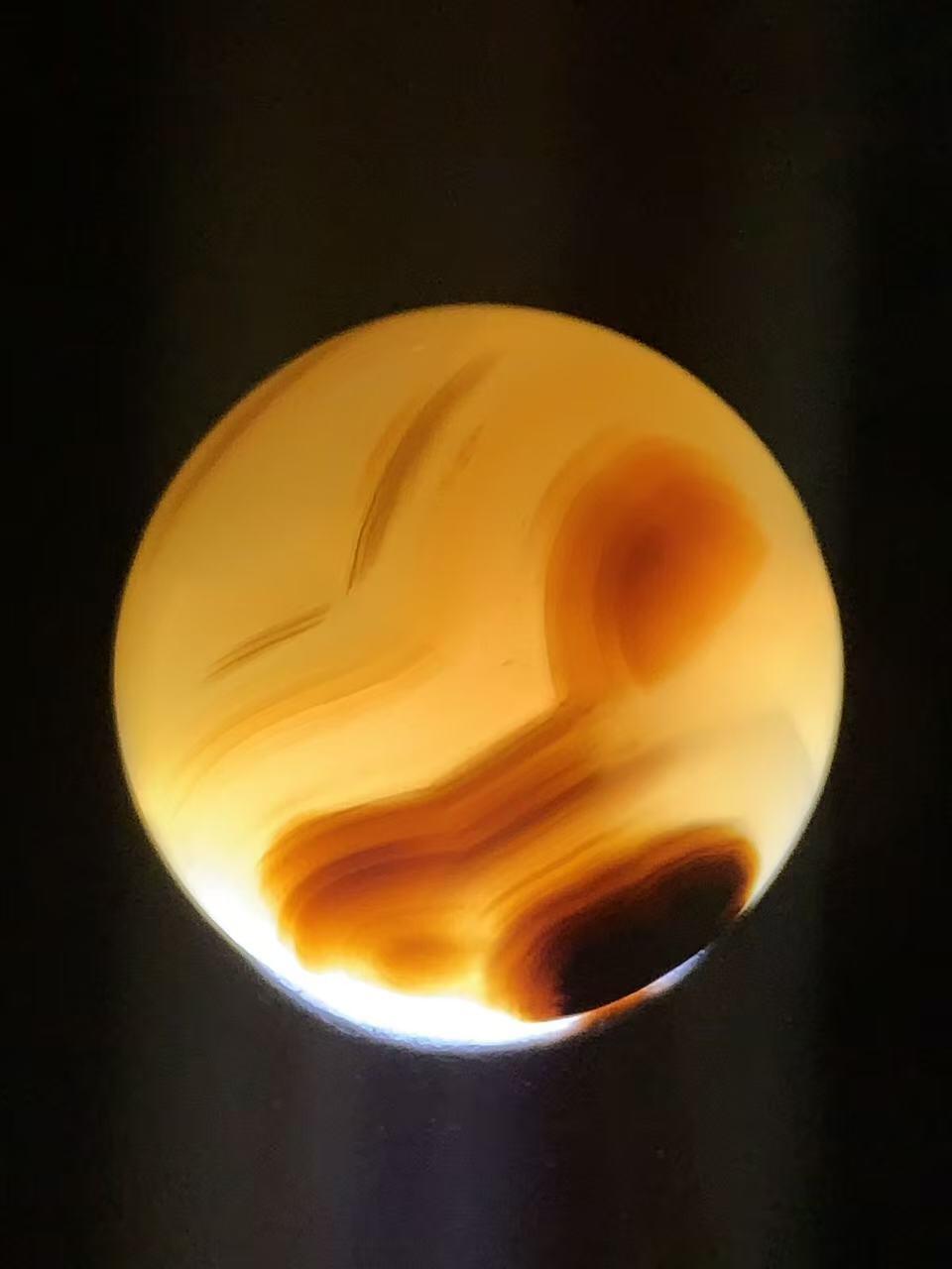 精美天然高玉化原皮巴西玛瑙2.4大圆珠一颗，