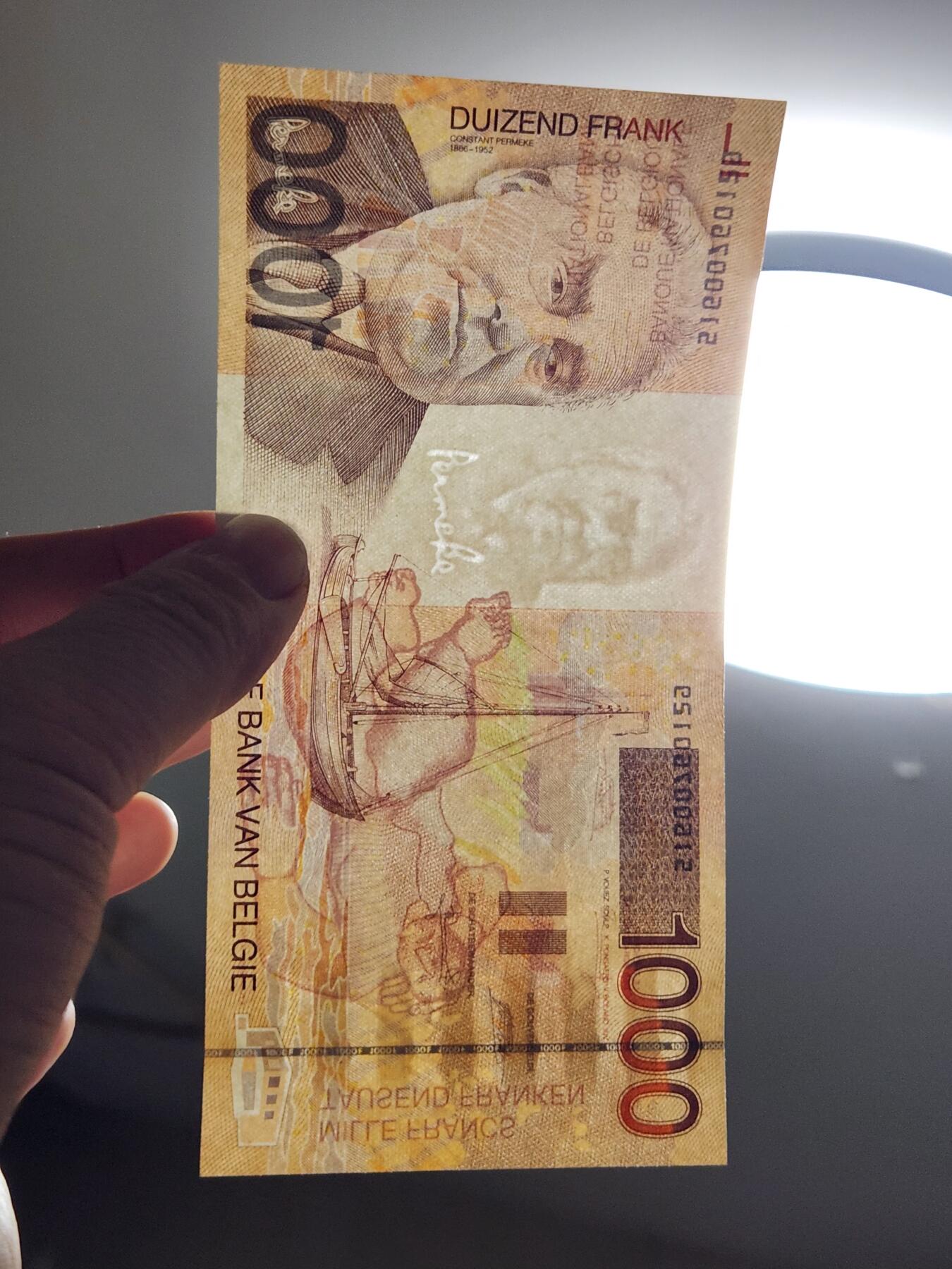 2月13号晚上8点 外国纸币自动截拍第25场 比利时1000新品