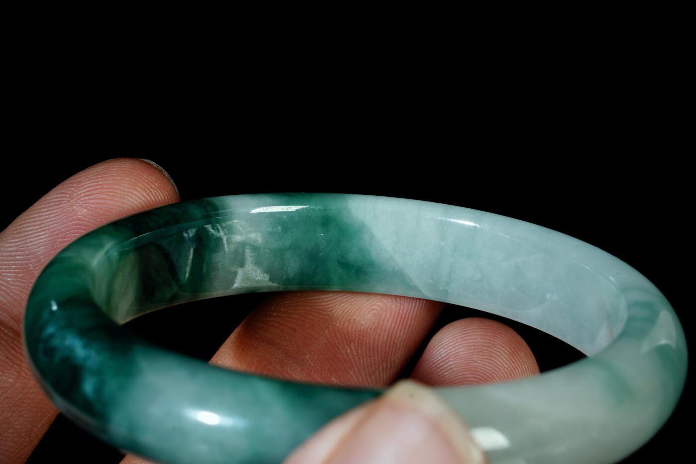 上海都达杂项专场三十一【全场包邮】  天然冰糯种带绿翡翠手镯89-42