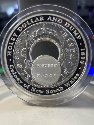 第191期拍卖 - 澳大利亚2003年历史货币系列子母币仿古镂空银币，999银，发行14203枚