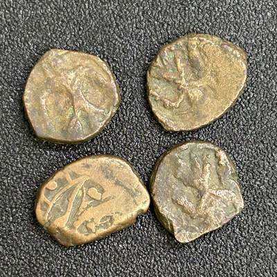 西秦中古拍卖第七十七期 2026马年新春专场 本场拍品年初九发出 - 丝绸之路 不同国家打制铜币一组4枚 数百年～上千年不等 2号