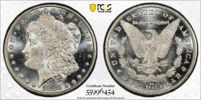 博洋堂蛇年收官专场暨第161期（全场包邮） - PCGS MS64PL 美国1883 CC 摩根 相当稀有的卡森厂类镜面 高分稀有版别 银霜感扑面 一枚毕业