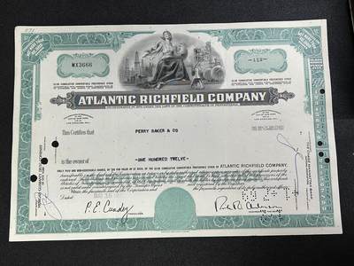 西秦中古拍卖第七十七期 2026马年新春专场 本场拍品年初九发出 - 1967年美国大西洋炼油公司股票