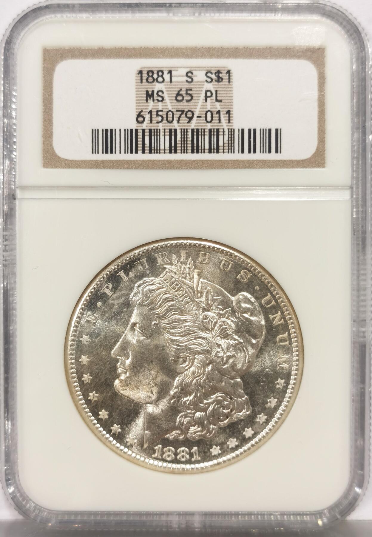 博洋堂蛇年收官专场暨第161期（全场包邮） NGC MS65PL 美国1881 S 摩根 难得高分类镜面 转光犀利 镜面感十足 收藏佳品 老盒严评