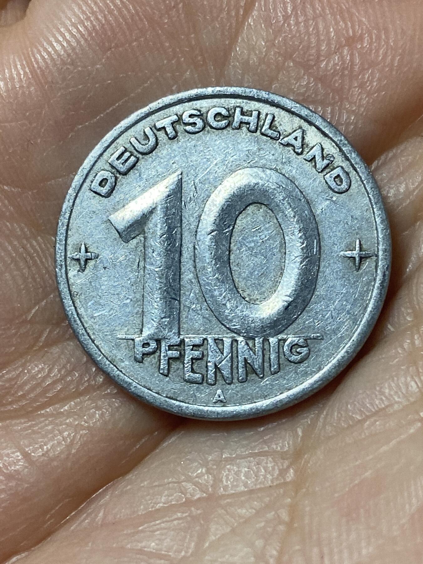 2026年第二十四场(总第一百九十三场）外国好品散币场(免佣金) 少见–民主德国1948年10芬尼(第一版，A标柏林造)