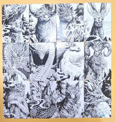 趣卡卡拍No.26期（新年场，马年大吉）（无佣金免手续费，分享成交有奖） - 【线稿】星宿文创 十二生肖线稿普卡1套12张