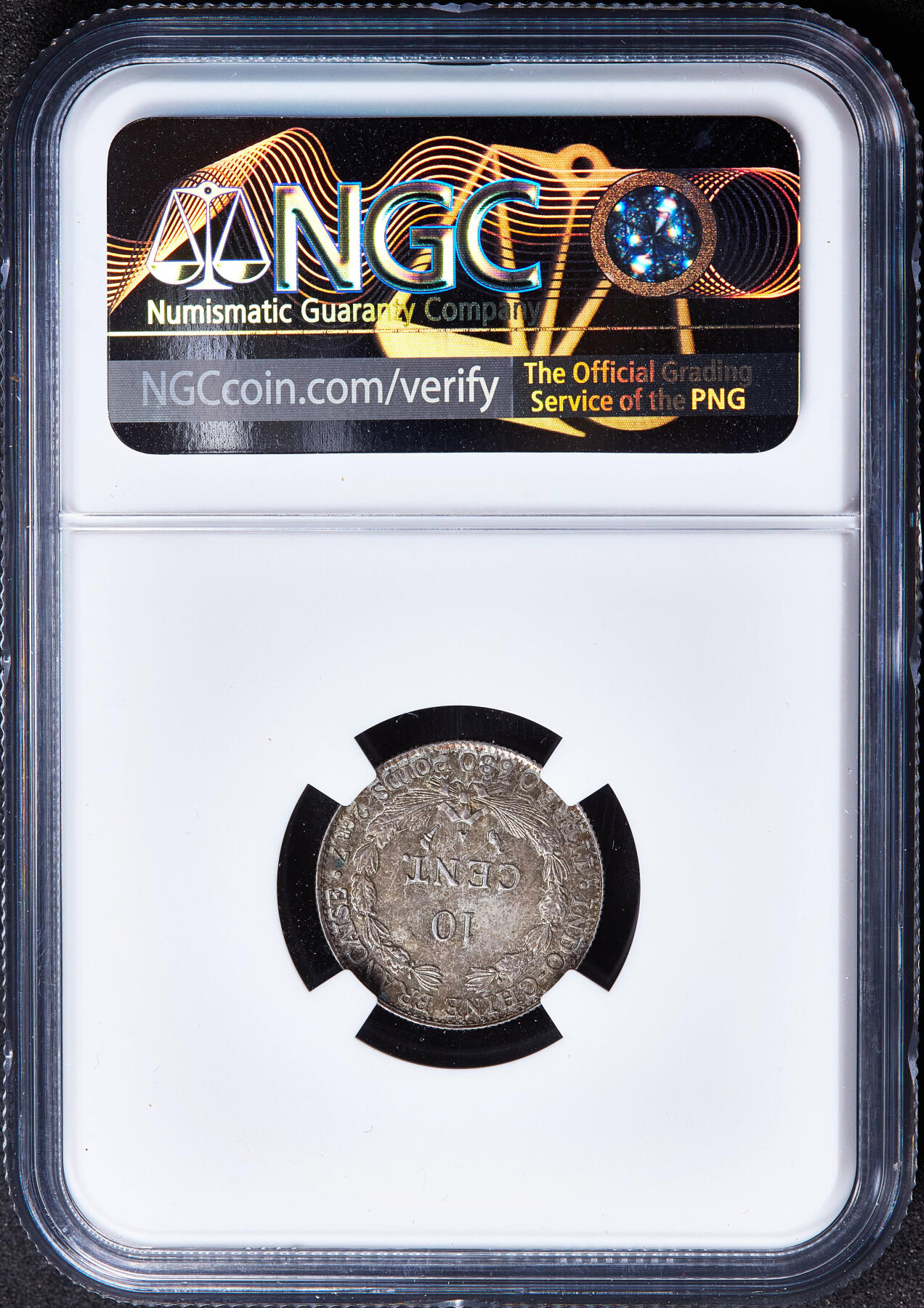 【俄甄集藏】马年新春第一拍 2026年(048)02-25星期三 晚 19:30 全场包邮 法属印度支那1929年坐洋10分银币，NGC MS64，少见年份，黄油彩老包浆，原光品相