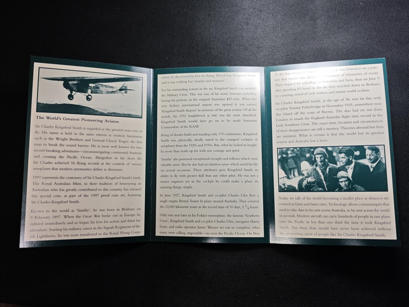 KK钱币收藏小铺  第400期  百期特拍（四拍之四）2月预留时间 周末发货  1997澳大利亚大小面值清年精制套币 查尔斯·史密斯诞辰100周年纪念套币