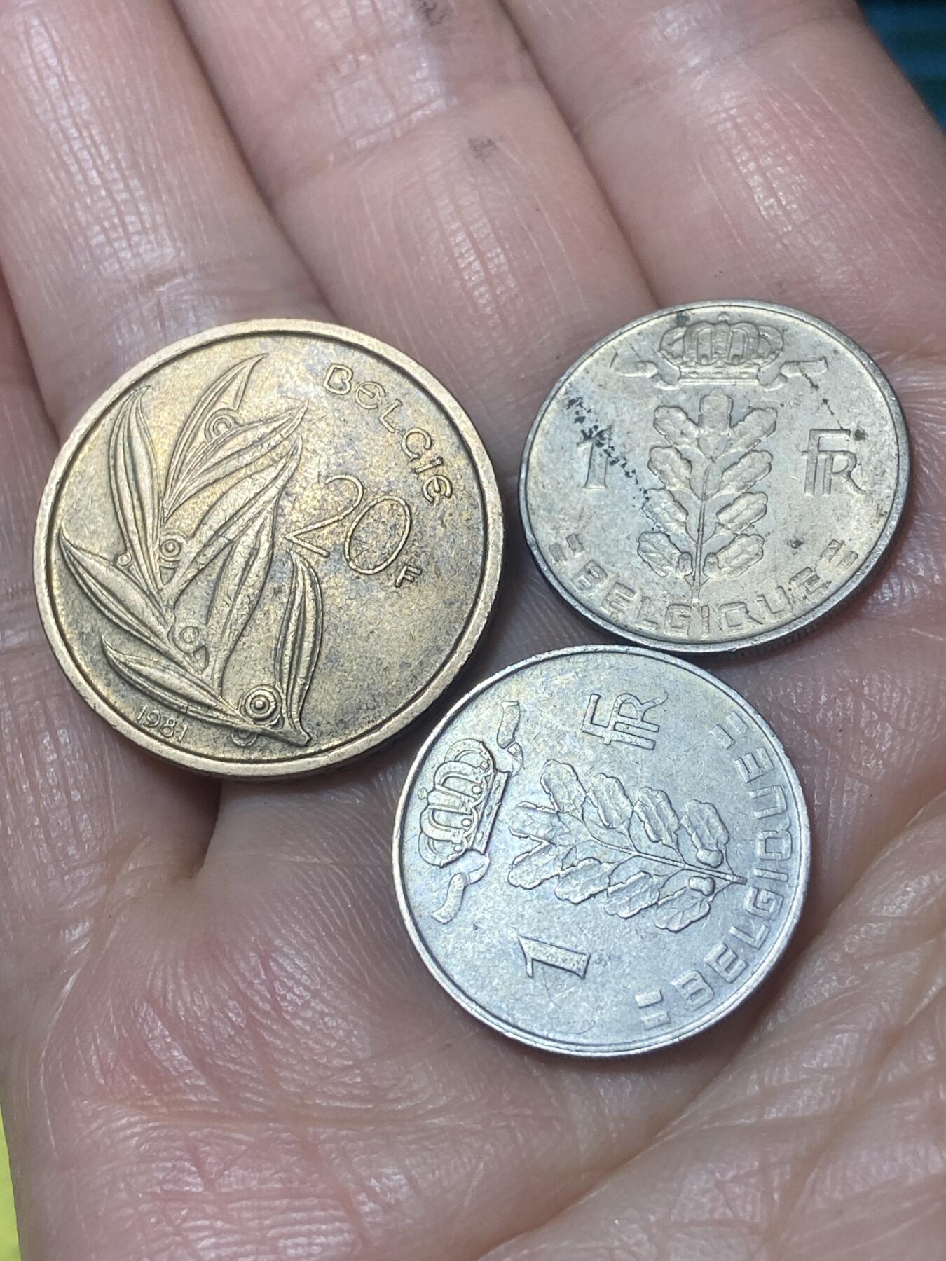 2026年第二十四场(总第一百九十三场）外国好品散币场(免佣金) 比利时🇧🇪3枚：1981年20法郎，1968年1973年1法郎