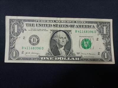 【游宝拍卖】丙午蛇马年第1期 - 美国-1美元【2017年 流通好品VF】