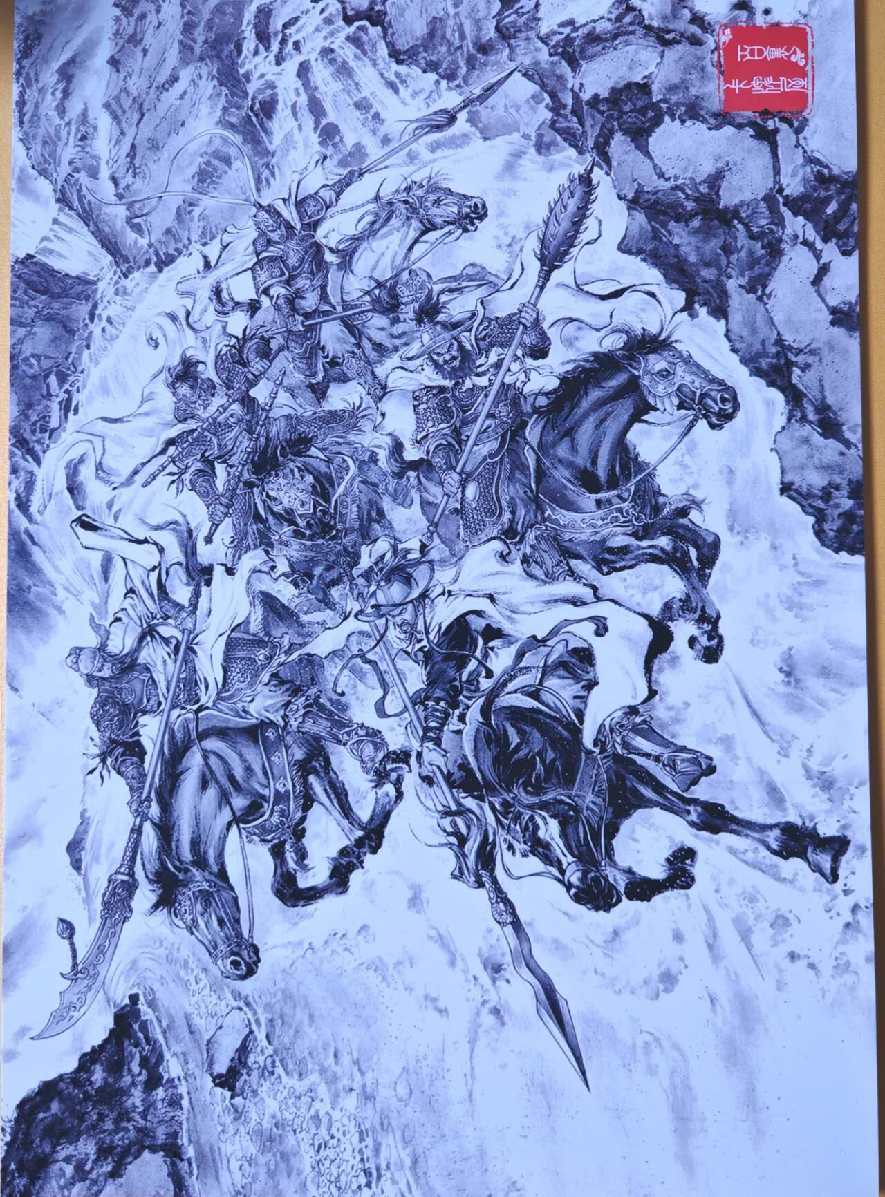 趣卡卡拍No.26期（新年场，马年大吉）（无佣金免手续费，分享成交有奖） 【A4粗闪】百里卡牌-港漫水浒-A4-夏伟义 五虎下梁山粗闪