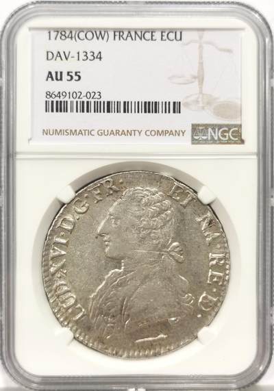 博洋堂蛇年收官专场暨第161期（全场包邮） - NGC AU55 法国1784（cow）路易十六埃居大银币 深打 光感十足