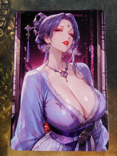 周四第100期阳大大卡牌拍卖第100期（持续收拍品，周六晚上九点截拍，进群福利早知道） - 完美世界 云曦 紫色低胸衫 镜面磁片大卡