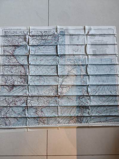 老王徽章第182期 - 美国二战陆军航空兵逃生图 正面为日本与中国南海 背面为中国东海 大型尺寸约1.2米×1.2米