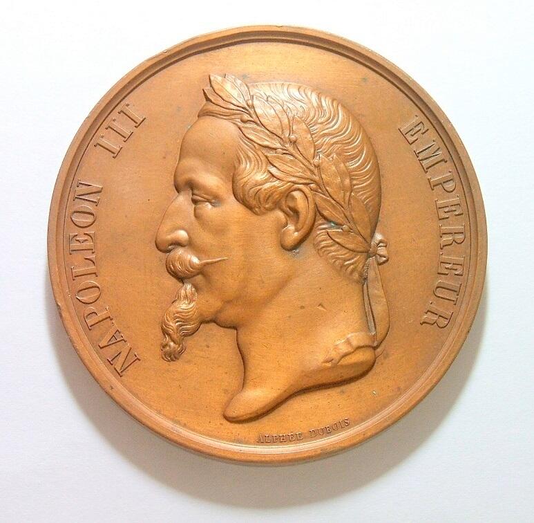 【艺术】法国艺术大章1865年 拿破仑骑马雕像落成 高浮雕精制超大铜章 63MM 108克